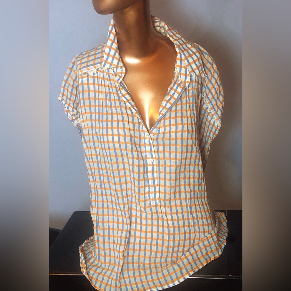Pilcro by Anthropologie Orange & white checkered